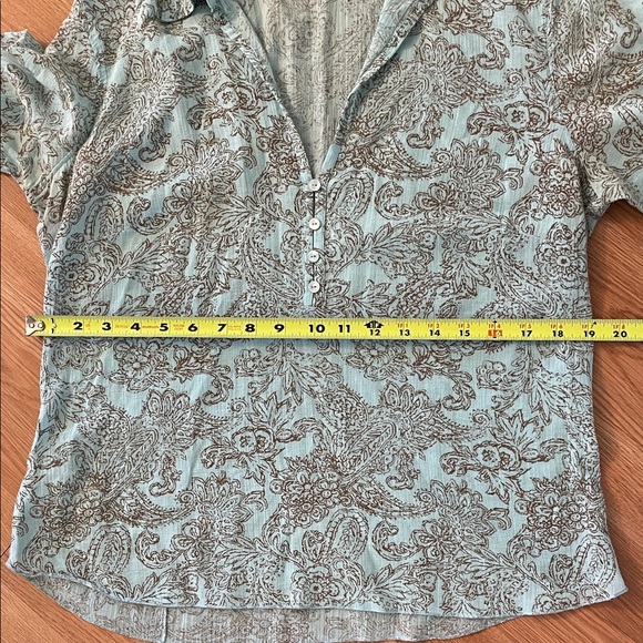 Eddie Bauer Cotton Paisley Button-Up Blouse - Picture 5 of 6